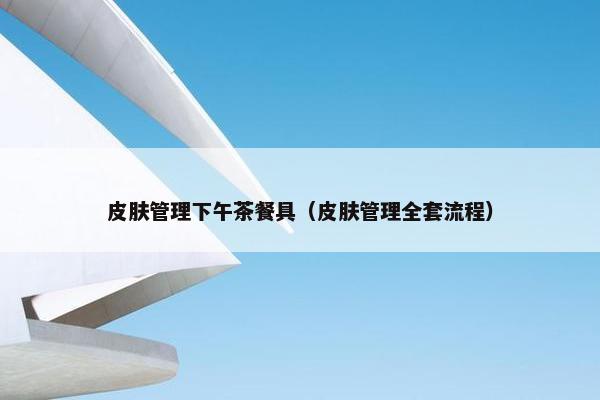 皮肤管理下午茶餐具（皮肤管理全套流程）