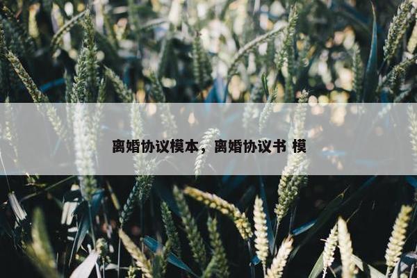 离婚协议模本，离婚协议书 模