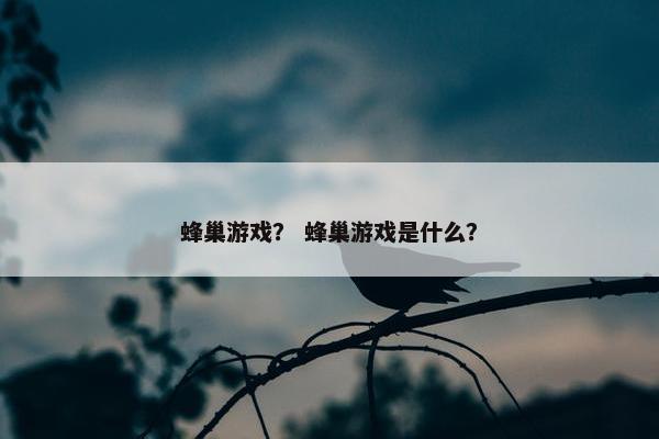 蜂巢游戏？ 蜂巢游戏是什么？