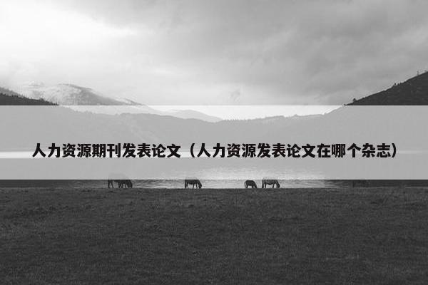 人力资源期刊发表论文（人力资源发表论文在哪个杂志）
