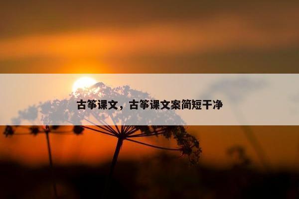 古筝课文，古筝课文案简短干净