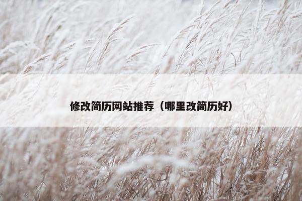 修改简历网站推荐（哪里改简历好）