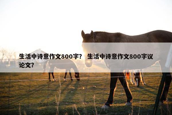 生活中诗意作文800字？ 生活中诗意作文800字议论文？