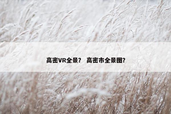 高密VR全景？ 高密市全景图？