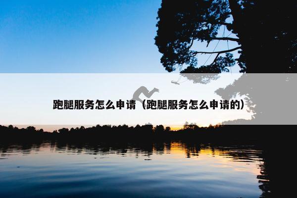 跑腿服务怎么申请（跑腿服务怎么申请的）