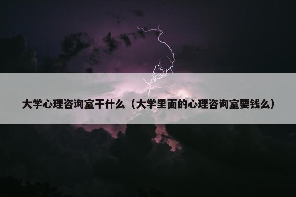 大学心理咨询室干什么（大学里面的心理咨询室要钱么）