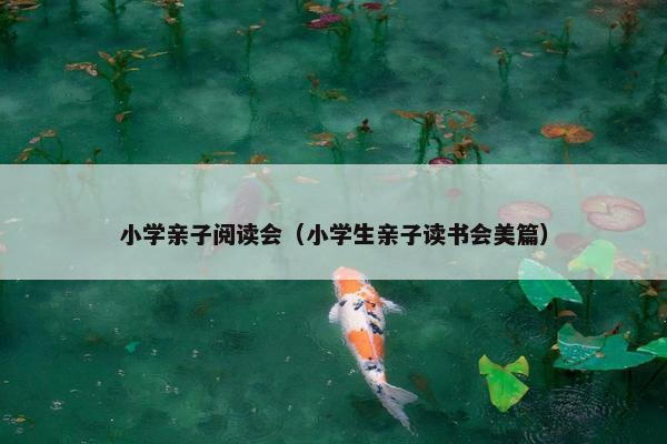小学亲子阅读会（小学生亲子读书会美篇）