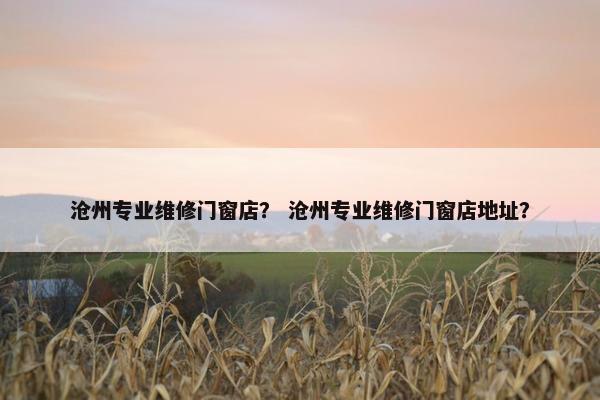 沧州专业维修门窗店？ 沧州专业维修门窗店地址？
