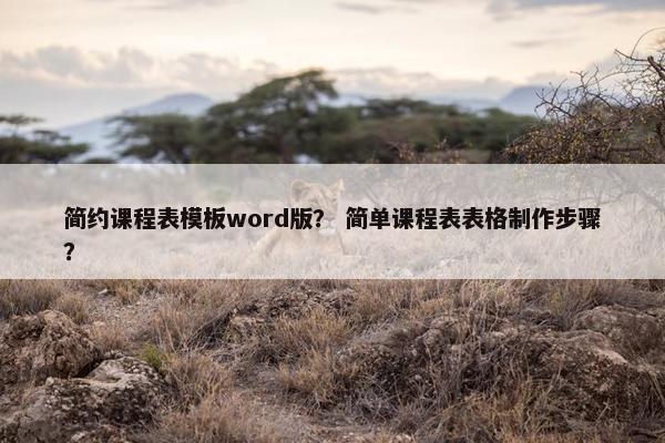 简约课程表模板word版？ 简单课程表表格制作步骤？