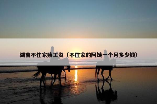 湖南不住家姨工资（不住家的阿姨一个月多少钱）