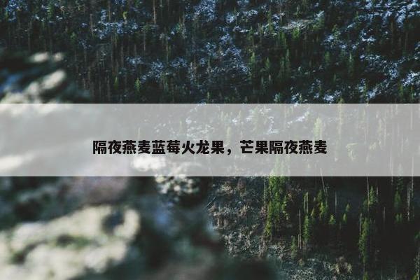 隔夜燕麦蓝莓火龙果，芒果隔夜燕麦
