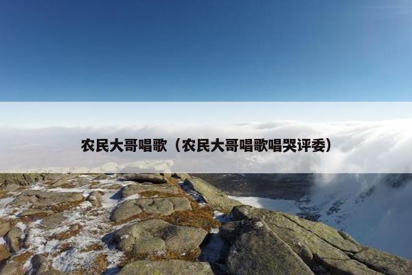农民大哥唱歌（农民大哥唱歌唱哭评委）