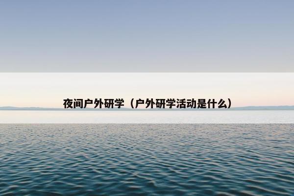 夜间户外研学（户外研学活动是什么）
