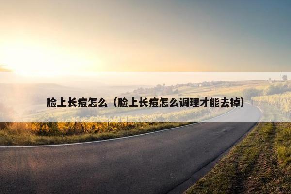 脸上长痘怎么（脸上长痘怎么调理才能去掉）