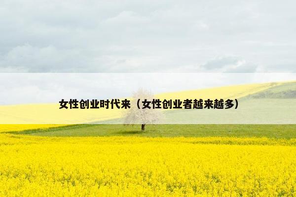 女性创业时代来(女性创业者越来越多) 女性创业时代来(女性创业者越来越多)