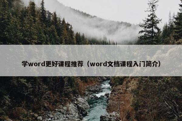 学word更好课程推荐（word文档课程入门简介）