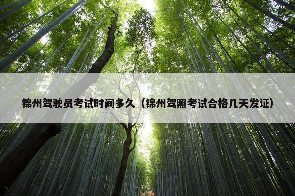 锦州驾驶员考试时间多久（锦州驾照考试合格几天发证）