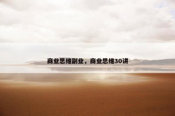 商业思维副业，商业思维30讲