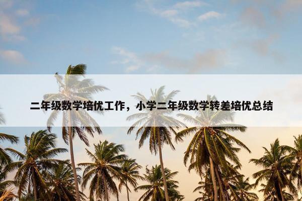 二年级数学培优工作，小学二年级数学转差培优总结