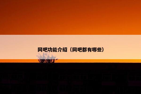 网吧功能介绍（网吧都有哪些）