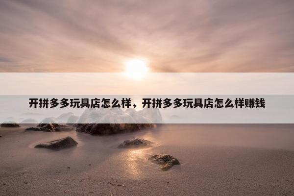 开拼多多玩具店怎么样，开拼多多玩具店怎么样赚钱