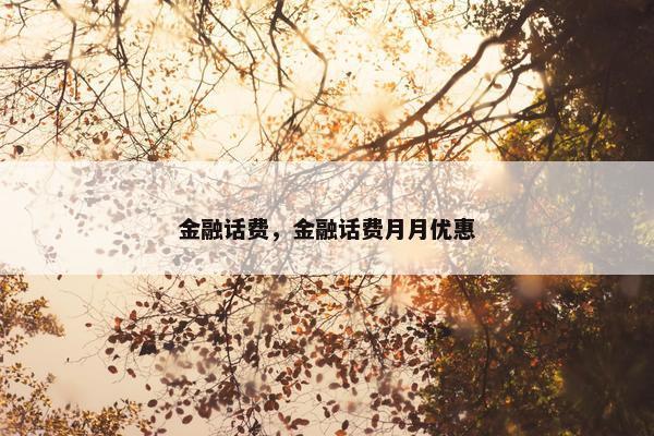 金融话费，金融话费月月优惠
