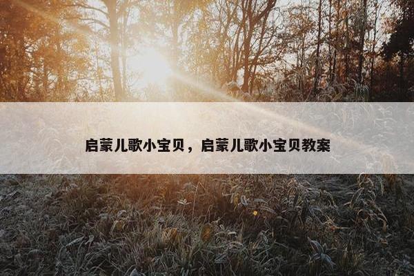 启蒙儿歌小宝贝，启蒙儿歌小宝贝教案