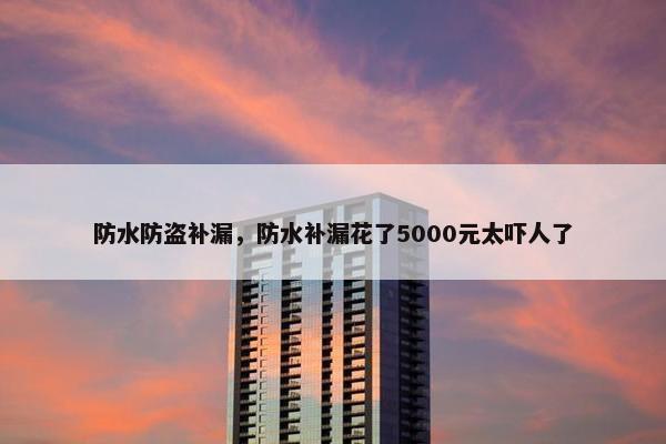 防水防盗补漏，防水补漏花了5000元太吓人了