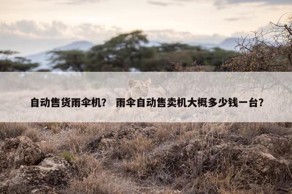 自动售货雨伞机？ 雨伞自动售卖机大概多少钱一台？
