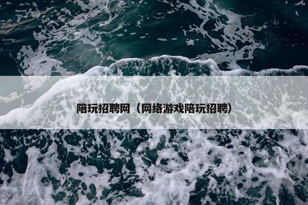 陪玩招聘网（网络游戏陪玩招聘）