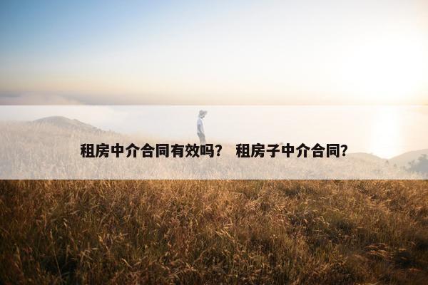 租房中介合同有效吗？ 租房子中介合同？