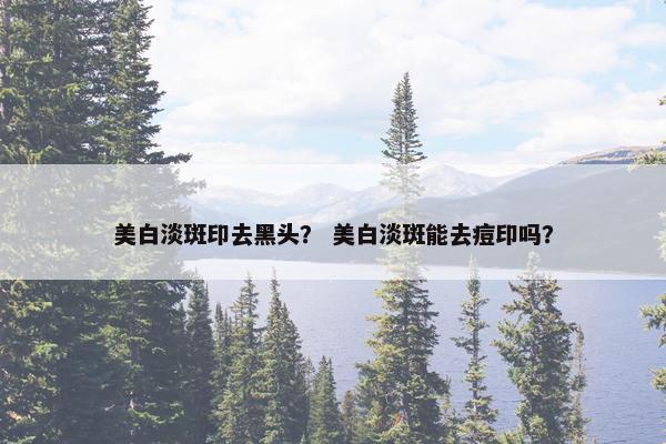 美白淡斑印去黑头？ 美白淡斑能去痘印吗？