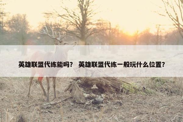 英雄联盟代练能吗？ 英雄联盟代练一般玩什么位置？
