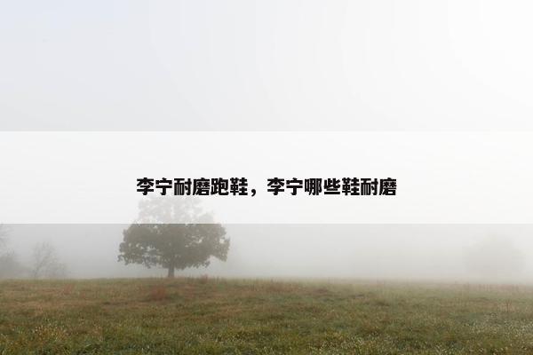 李宁耐磨跑鞋，李宁哪些鞋耐磨