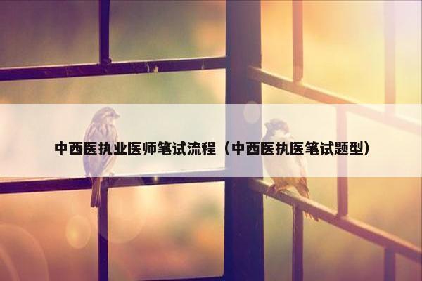 中西医执业医师笔试流程（中西医执医笔试题型）