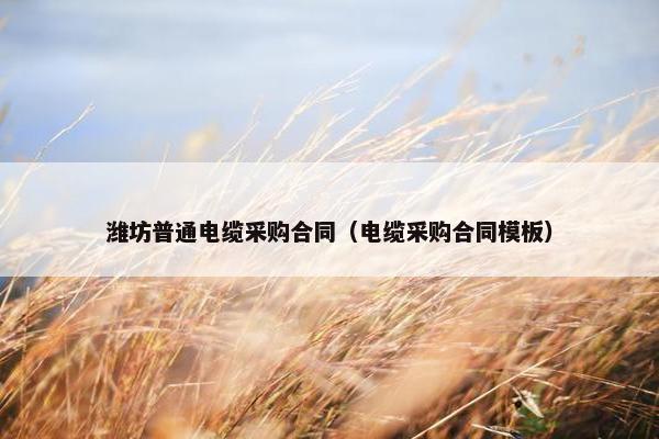潍坊普通电缆采购合同（电缆采购合同模板）