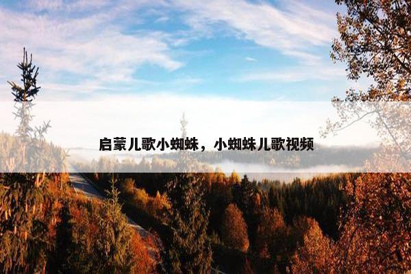启蒙儿歌小蜘蛛，小蜘蛛儿歌视频