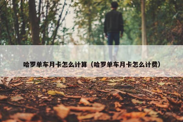哈罗单车月卡怎么计算（哈罗单车月卡怎么计费）