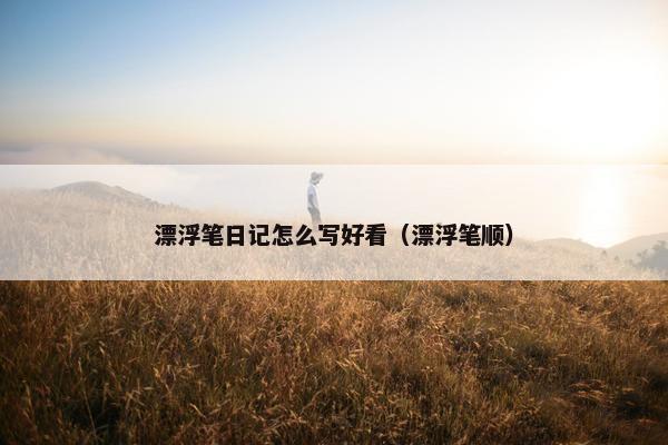 漂浮笔日记怎么写好看（漂浮笔顺）