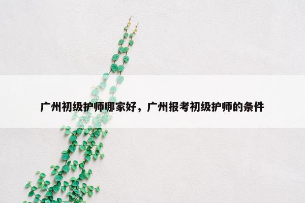 广州初级护师哪家好，广州报考初级护师的条件