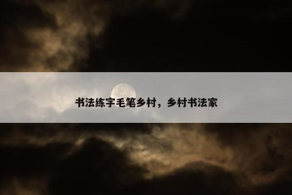 书法练字毛笔乡村，乡村书法家