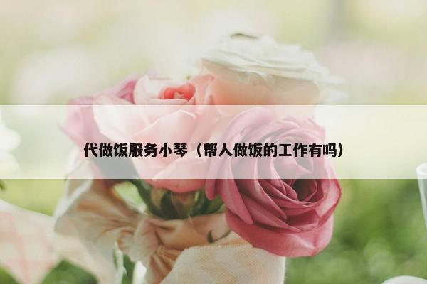 代做饭服务小琴（帮人做饭的工作有吗）