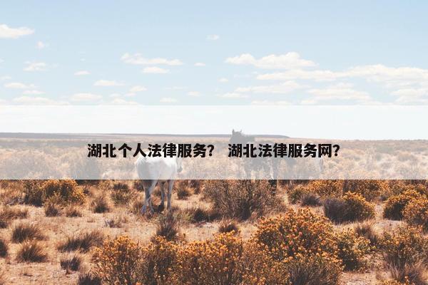 湖北个人法律服务？ 湖北法律服务网？