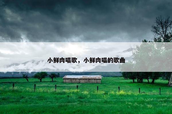 小鲜肉唱歌，小鲜肉唱的歌曲