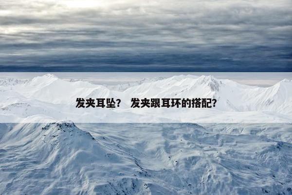 发夹耳坠？ 发夹跟耳环的搭配？