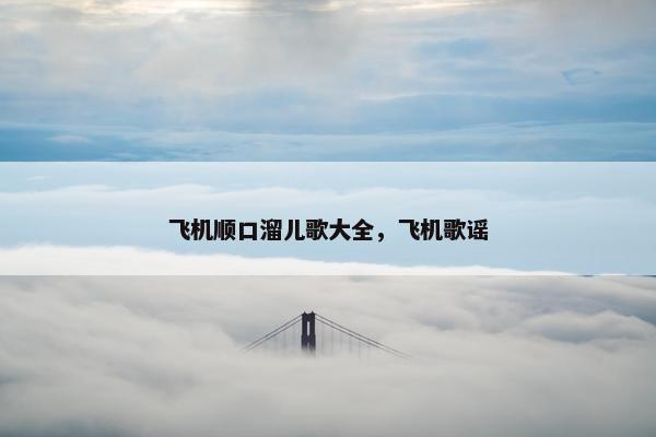 飞机顺口溜儿歌大全，飞机歌谣
