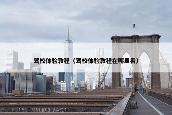 驾校体验教程（驾校体验教程在哪里看）