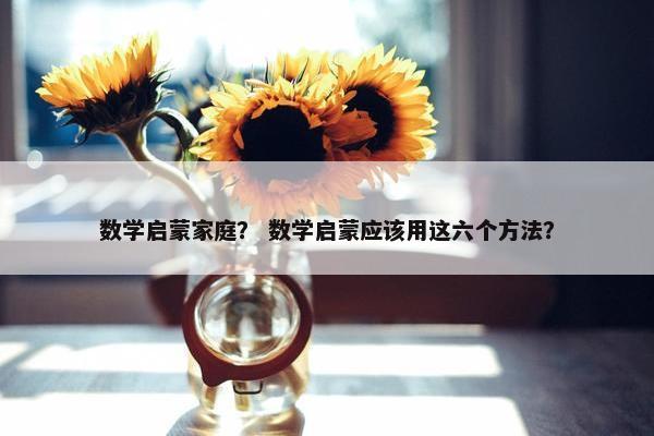 数学启蒙家庭？ 数学启蒙应该用这六个方法？