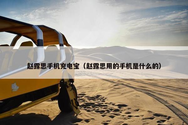 赵露思手机充电宝（赵露思用的手机是什么的）