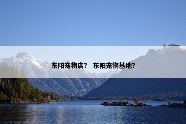 东阳宠物店？ 东阳宠物基地？
